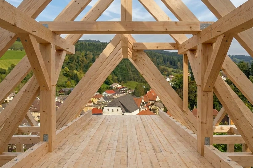 Șarpantă din lemn de construcție