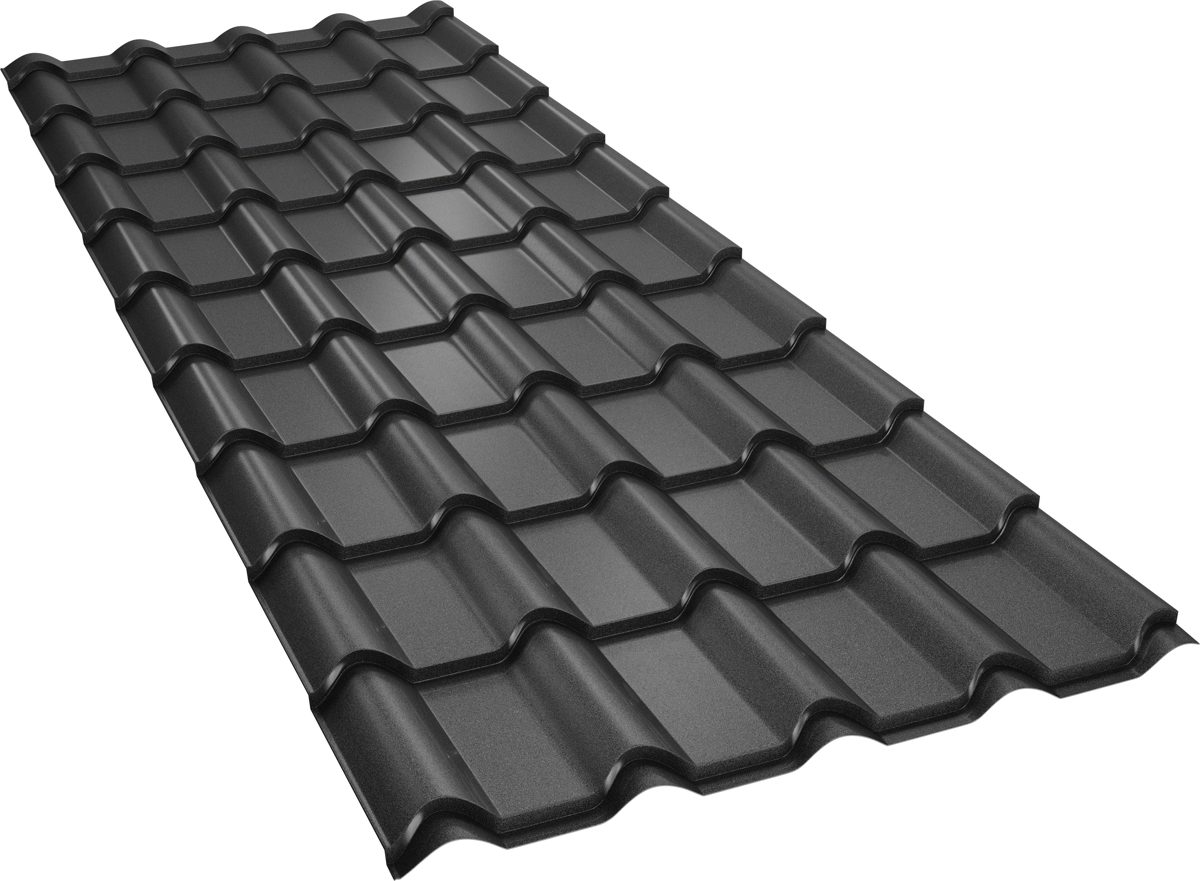 Țiglă metalică BILKA Balcanic mat, RAL 9005 negru