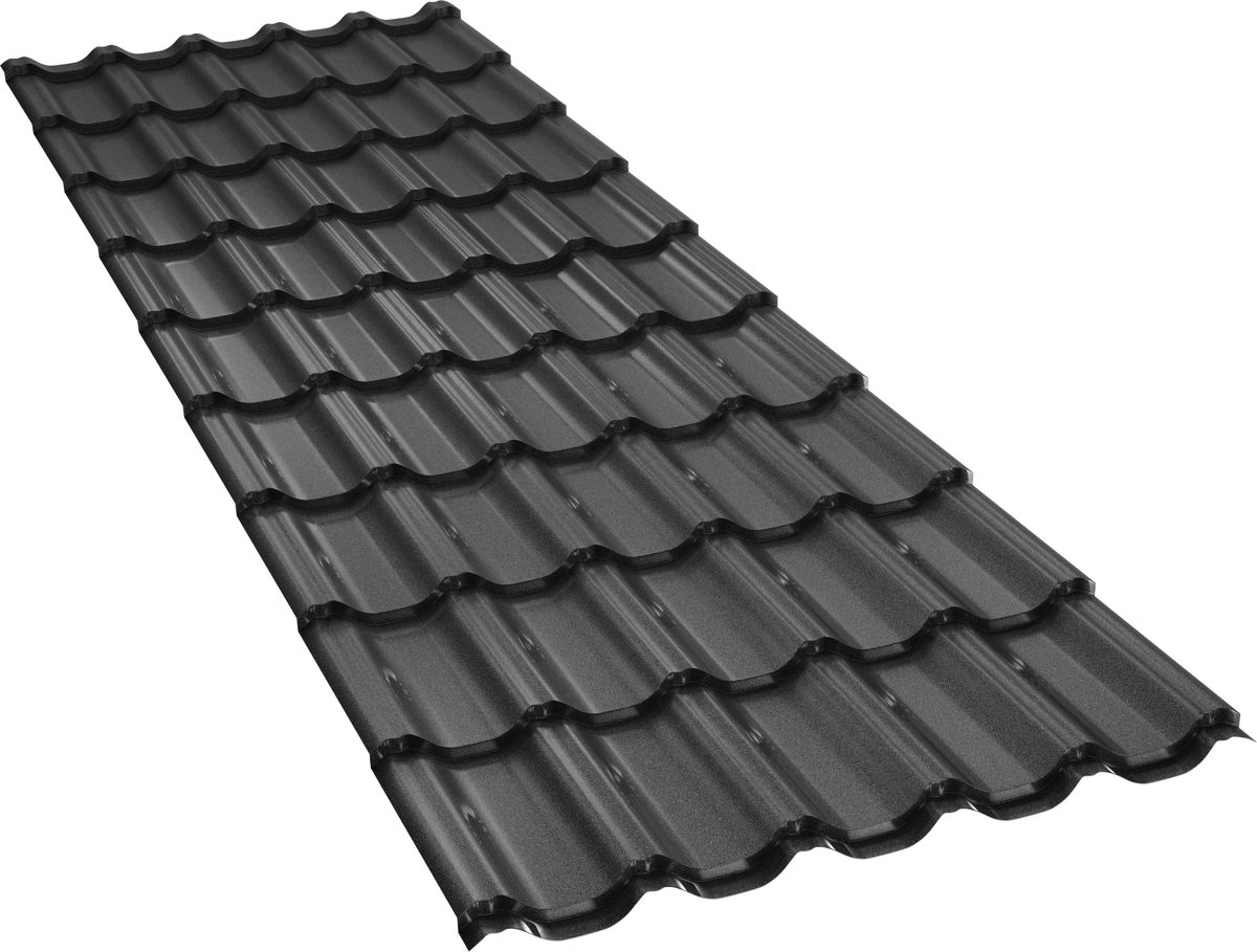 Țiglă metalică BILKA Gotic mat, RAL 9005 negru