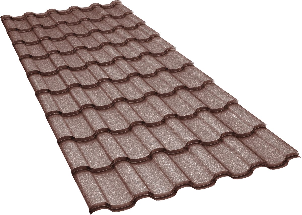 Țiglă metalică BILKA Iberic Grande Mat, RAL 8017 maro ciocolată