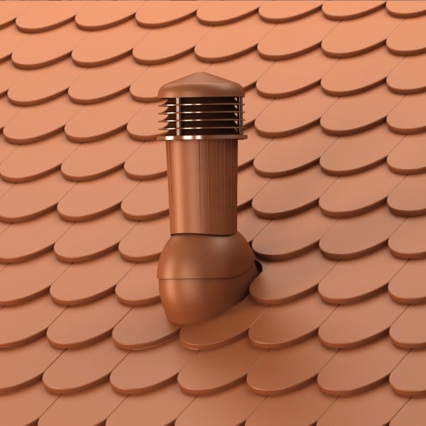 Coș de ventilație Ø125 mm pentru țiglă solzi